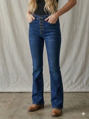 NWT Nicole Miller New York SOHO High Rise Bootcut Button Fly Jeans Size 6